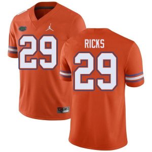 Men's Florida Gators #29 Isaac Ricks NCAA Jordan Brand Orange Authentic Stitched College Football Jersey JWP0162FM